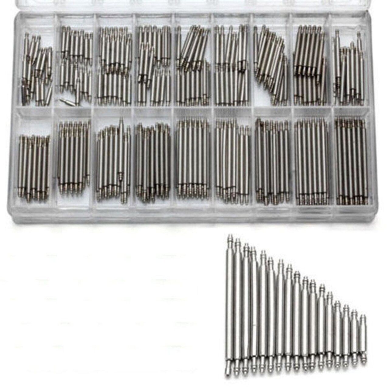 8-25Mm 360Pcs Stainless Steel Spring Bars Strap Link Pins Watch Band Repair Tool